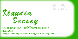 klaudia decsey business card